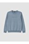 Lcwaikiki Classic Indigo Crew Neck Printed Men's Thick Sweatshirt - 4
