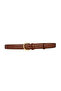 Genuine Leather, 3 cm Gold Color Buckle, Chocolate Brown, Stitched Classic Women's Belt, 3Cmkla02 - 2