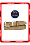 Genuine Leather, 3 cm Silver Color Buckle, Mink Beige Suede, Stitched Classic Women's Belt, 3Cmkla48