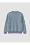 Lcwaikiki Classic Indigo Crew Neck Printed Men's Thick Sweatshirt - 6