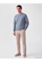Lcwaikiki Classic Indigo Crew Neck Printed Men's Thick Sweatshirt - 2
