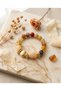 Agate Stones and Chalcedony Natural Stone Combination 316L Steel Gold Detailed Antique Design Women's Flexible Bracelet - 5