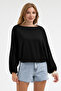 Women's Standard Size Balloon Sleeve Bluz - 3