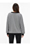 Women's Oversize Black Boat Neck Sweatshirt - 2
