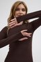 Winter Fleece Lined Crew Neck Long Sleeve Body Blouse with Finger Detail - 4