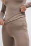 Winter Fleece Lined Turtleneck Long Sleeve Body Blouse with Finger Detail - 6
