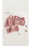 Hand Knitted Baby Girl Cardigan with Teddy Bear, Beanie and Scarf Set - 2