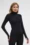 Winter Fleece Lined Turtleneck Long Sleeve Body Blouse with Finger Detail - 4