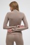 Winter Fleece Lined Turtleneck Long Sleeve Body Blouse with Finger Detail - 4