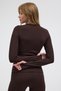 Winter Fleece Lined Crew Neck Long Sleeve Body Blouse with Finger Detail - 5