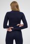 Winter Fleece Lined Turtleneck Long Sleeve Body Blouse with Finger Detail - 5