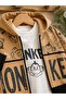 Baby Boy Monkey Patterned Hooded Zippered Jacket 3-Piece Seasonal Cotton Set - 4