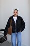 Navy Blue Oversize Bomber Jacket - 3