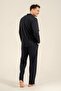 Men'S, 100% Cotton, Navy Blue, Striped, Long Sleeve, Shirt Pajama Set - 4