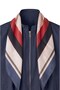 Navy Blue Scarf Bomber Jacket - 8