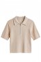 Cream Zippered Polo Neck Knitwear Blouse - 5