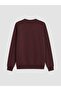Southblue Burgundy Crew Neck Embroidered Men's Thick Sweatshirt - 6
