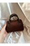 Brown Suede Single Compartment Zippered Adjustable Strap Shoulder Bag