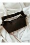 Suede Black Soft Modern Leather Stylish Elegant Chain Strap Hand and Shoulder Bag with Twisted Detail. ((Marteniçka Bracelet Is a Gift! ! )) - 2