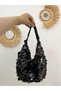 Luxury Sequined Design Handmade Sequin Evening Dress Clutch Bag - Black Sparkle Collection - 4