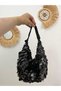 Luxury Sequined Design Handmade Sequin Evening Dress Clutch Bag - Black Sparkle Collection - 6