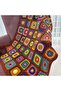 Colorful Crochet Hand Knitted Motif Sofa Cover Tv Blanket Knee Blanket 90X130 cm - 2