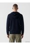 Xside Navy Blue Regular Fit Hooded Men's Knitwear Cardigan - 4