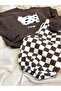 Unisex Checkerboard Patterned Sweatshirt and Pants Set - 6