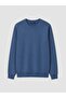 Lcwaikiki Classic Navy Blue Crew Neck Men's Thick Sweatshirt - 4