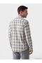 Lcwaikiki Classic Ecru Regular Fit Plaid Men's Shirt - 3