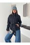 Women's Belt Detailed Stand Collar Buttoned Pocket Stylish Seasonal Trench Coat