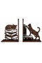 🐱   2-Piece Cat Figured Book Holder – Decorative Wooden Bookshelf Organizer