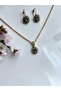 Crystal Stone Oval Necklace and Earring Set - 2