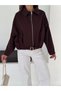 Women's Oversize Zippered Short Jacket with Waist Belt - 7
