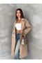 Women's Belted Double-Breasted Long Trench Coat - 6