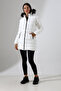 Women's Slim Fit Fur Hooded Coat - 4