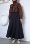 Scuba Fabric Hijab Skirt with Elastic Waist - 2