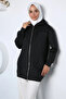 Stylish Patterned Hijab Sweat Jacket with Hood - 2