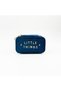 Little Things Embroidery Detailed - Navy Blue Mini Velvet Jewelry Bag & Travel Jewelry Organizer - 5X8.5X4 cm