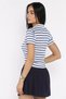 Women's Polo Collar Striped Embroidered T-Shirt - 3