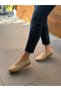 Cream Suede Leather Women's Casual Shoes - 2