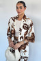 Women's Patterned Kimono Pants Double Set - 2