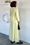 Collar Folded Lace Detailed Blouse Skirt Hijab Double Set - 4