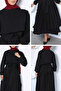 Waist Elastic Belted Ruffled Hijab Dress - 7
