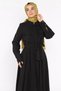Polo Collar Waist Belted Double Pocket Hijab Dress - 3