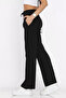 Women's Self-Patterned Elastic Waist Palazzo Trousers - 3