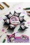 Kuromi Figured Spinning Stress Wheel Colorful Highlighter Pen Set Kawaii Cute School and Office Stationery Product Fun Marker Pen Kids Gift Idea Aesthetic Desk Accessory Pen Set 6-Piece - 2