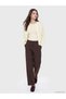 Özmarka New Season Beige Crew Neck Openwork Women's Knitwear Cardigan - 2