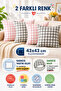 Set of 4 Colorful Gingham Cushion Covers 43X43 cm – Liquid-Proof and Stain-Resistant Fabric - 3