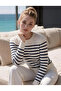 Women's Cashmere Blend Soft Striped Sweater Basic Sweater